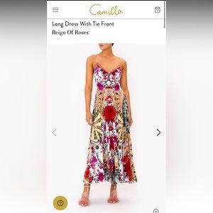 NWT Camilla Reign of Roses 100% Silk, Beautiful Beaded Dress